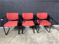 Player by Steelcase side chairs in red (3)