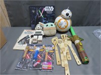 Large Lot of Star Wars Collectibles Clock Yoda