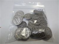 54 Mercury silver dimes, mixed dates