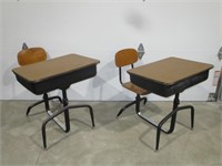 2 Vtg School Desks