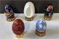 Five Decorative Eggs Marked Japan & Thailand