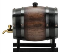 Sonew Wine Barrel,3l Vintage Striped Black Oak