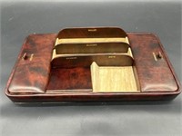 Men's Vintage Leather-Look Dresser Top Valet