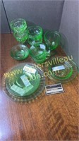 Group of Vaseline glass-16pcs