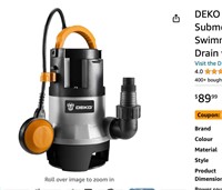 DEKO Sump Pump 1HP 3302GPH 750W