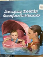 Alupssuc Pink Baby Pool Canopy float,24 mos