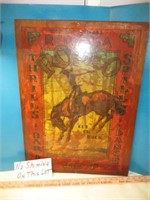 Vintage Wood Decoupage Nostalgia Rodeo Poster