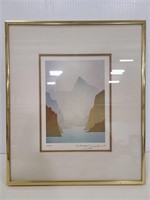 Framed Inlet landscape art print