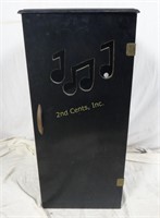 Black Carved Music Note Wood Cabinet 30"
