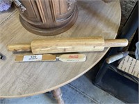 Vintage Rolling Pin and Coke Ice Pick