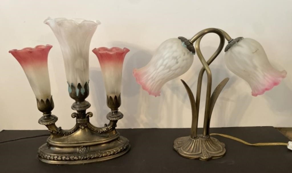 11 “ Gooseneck Twisted Double Tulip Lamp