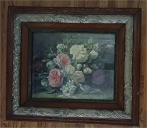 Framed Floral Painting