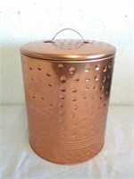 Copper color cookie tin