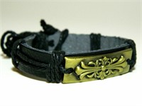 2 CELTIC SYMBOL BRACELET LEATHER WRAP BRAIDED