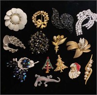 Rhinestone pins and brooches