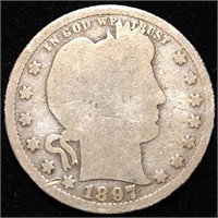 1897-S Barber Quarter - KEY DATE ONLY 2K Exist!