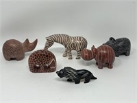 Kenyan Carved Stone Animal Figurines