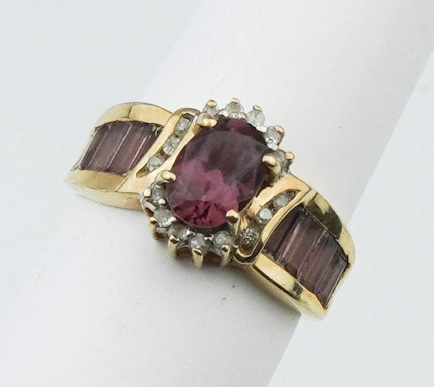 14KYG Ruby, Diamond & Amethyst Ring