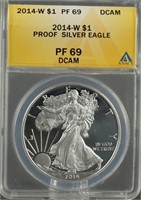 2014-W American Silver Eagle Proof ANACS PF69 DCAM
