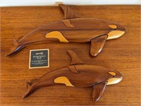 Troywood Hand Made Wooden Orca Pair