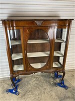 NO - BEAUTIFUL INLAID VICTORIAN SERPENTINE CABINET