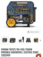 Firman Tri-Fuel 7500W Portable Generator T07571