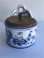 Vintage Germany Onionware Hanging Salt Box