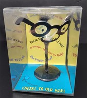 Humorous, Over The Hill Oldie Martini Glass