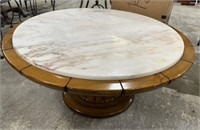Mid Century Pedestal Round Coffee Table