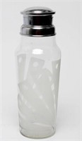 Art Deco Frosted Glass Cocktail Shaker