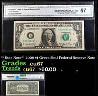 **Star Note** 2006 $1 Green Seal Federal Reserve N