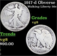 1917-d Obverse Walking Liberty Half Dollar 50c Gra
