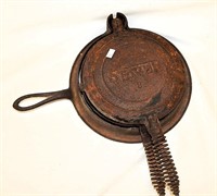 Antique Stover Cast Iron Waffle Iron with Base