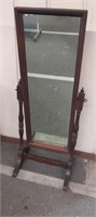Vintage Wood Floor Stand Mirror Full Length U15D