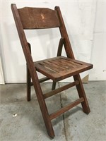 Vintage folding wood theater chair