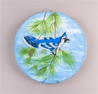 Vintage Blue Jay Porcelain Wall Plaque