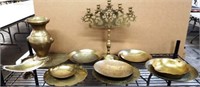 Brass Candlestick, Vase, Bowls, Trays & More