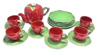 Weiss Apple Teapot Cups & Saucers