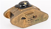 CAST IRON 1918 USA TANK STILL BANK