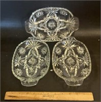 (3)DIVIDED GLASS DISHES