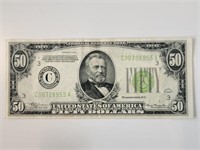 1934 $50 Reserve Note FR-2102c Mint Green Seal