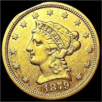 1879-S $2.50 Gold Quarter Eagle NEARLY