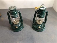 2- Green Kerosene Lanterns