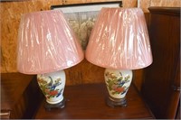 Pair of Peacock Lamps w/Shades
