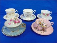 (5) Tea Cups And Saucers