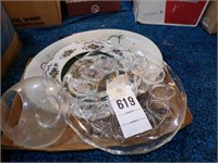 Flat w/ glass serving tray, egg plate