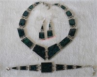 Abalone Bracelet, Necklace & Earring Set