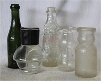 5 pcs. Vintage Glassware - Milk Bottles & More!
