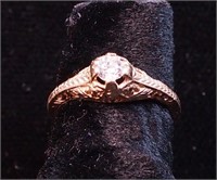A 10K yellow gold Victorian ring with .20-carat
