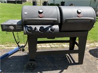 DOUBLE BBQ GRILL W/ SIDE BURNER PROPANE BY CHAR